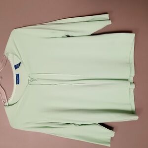 Karen Scott Light Green Front Tie Up Blouse XL